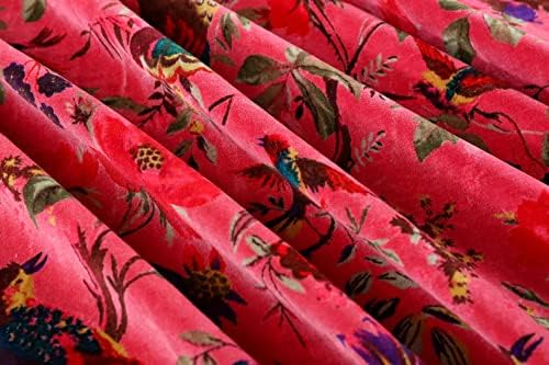 Štampana baršunasta tkanina Indijska tkanina cvjetna ružičasta ptičja tkanina za presvlake tkanina za presvlake tkanina za abažur za tkanine za prošivanje zavjese