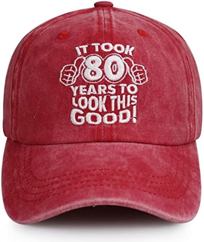 SHANVANKE 80. rođendanski ukrasi za muškarce žene, trebalo je 80 godina da izgledaju dobro šešir, smiješna Podesiva pamučna bejzbol kapa