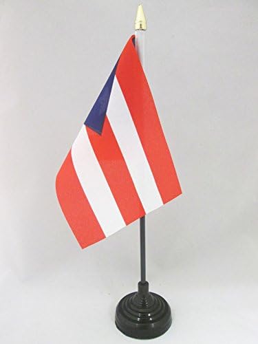 AZ zastava Portoriko zastava tablice 4 '' x 6 '' - Portorička zastava stola 15 x 10 cm - Zlatni koplje