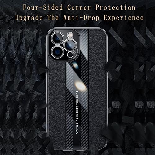 Lonuo Telefonska kutija Koža + Carbon Fiber Futrola Dizajnizirana sa Huawei Mate 40 Pro sa zaštitom fotoaparata, potpuno otporan na udarce za otpornost na karoserije Tanke tanke tanke tanke rukav