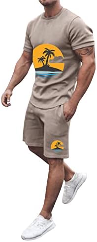 Rvidbe odijelo za muškarce 2 komada setovi Ljetni kratki rukav mišićni majice i sportske kratke hlače postavi trendi trenerka