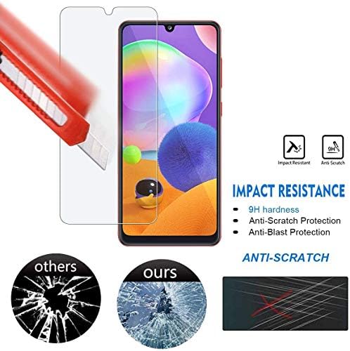 TANTEK [3-Pack] zaštitnik ekrana za Samsung Galaxy A31, 6,4 inča,Film od kaljenog stakla, Ultra Clear, protiv ogrebotina, bez mjehurića, pogodan za futrole