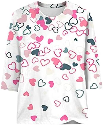 Jjhaevdy Womens Slatko ljubavno srce Print Tops Love Heart Pismo Ispiši dukseri Grafički grafički dugi rukav Ležerne prilike pulover