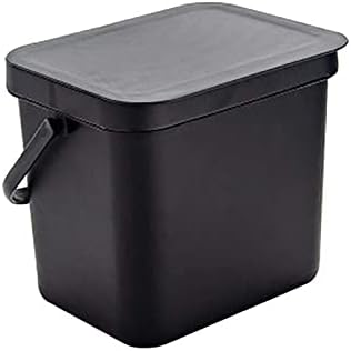 WXXGY kanta za smeće kanta za smeće kuhinjska zidna pravougaona kanta za smeće sa poklopcem za kućnu upotrebu,korpa za otpatke kanta za smeće/Crna / 22, 5X22, 5X16,5Cm