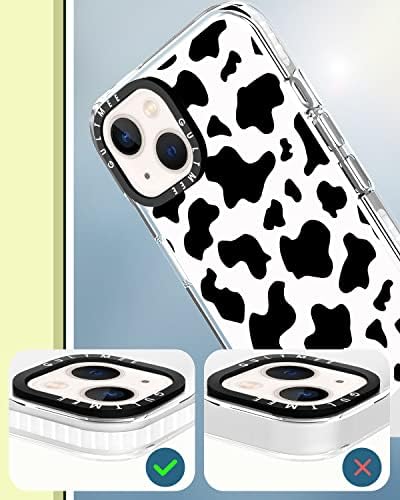 Gultmee [3 u 1 Dizajniran za iPhone 13 Case Cow Print s ugrađenim udarnim poklopcem odbojnog udara za zaštitu telefona za iPhone 13 futrola 6.1 Zaštitnik zaslona kaljenog stakla + zaštitnik zaslona kamere