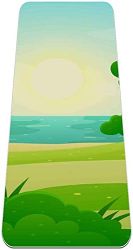 Siebzeh Spring Landscape Green Premium Thick Yoga Mat Eco Friendly Rubber Health & amp; fitnes Non Slip Mat za sve vrste vježbe joge i pilatesa