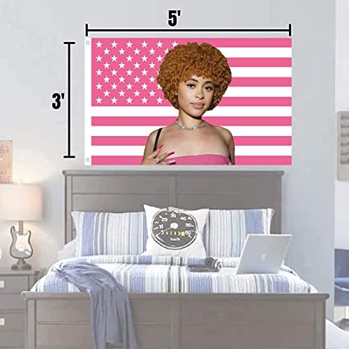 Zastava za zapise na ledu 3x5 FT Vanjski zatvoreni, ružičasti icespice poster američka zastava Tapiserija za spavaću sobu dnevni boravak