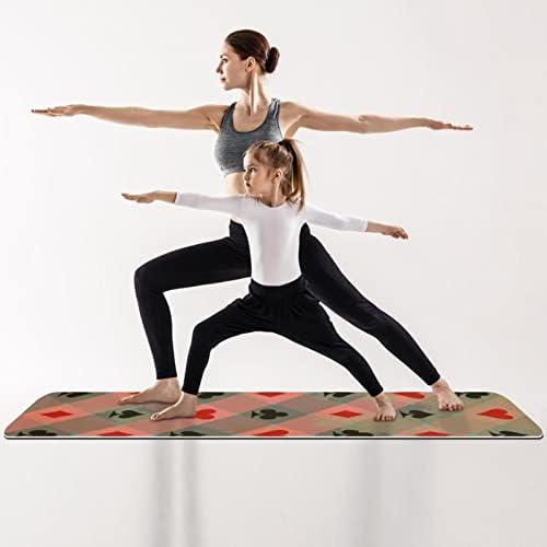 6mm Extra Thick Yoga Mat, kartica odijela Print Eco-Friendly TPE vježbe Mats Pilates Mat sa za jogu, trening, Core Fitness i Kat vježbe, muškarci & žene