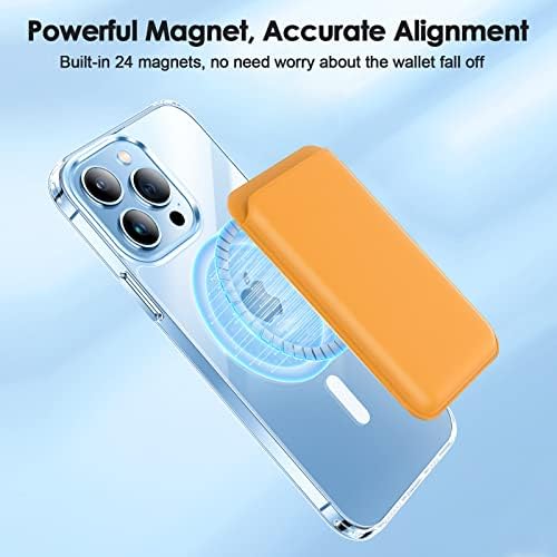 Držač kartona magnetskog novčanika sa Magsafe, iPhone Wallet za Apple iPhone 14 Pro Max / 14 Pro / 14 Plus / 14, MAG Sef / 13 Pro / 13/13 Mini / 12/12 Pro / 12 Pro max / 12 mini, žuta