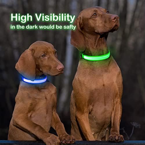 Weeziber-ov ogrlice za pse - punjivi LED ovratnik za pse - podesivi osvijetljeni ovratnik za pse - sjaj u tamnim štenadima - treperi