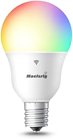Maelsrlg E17 Intermediate Base Smart Bulb, LED WiFi sijalica, pametna sijalica koja radi sa Alexa & Google Assistant, sijalica za promjenu boje A15, nije potrebno čvorište, 40W ekvivalentno 500LM, 1-Pack
