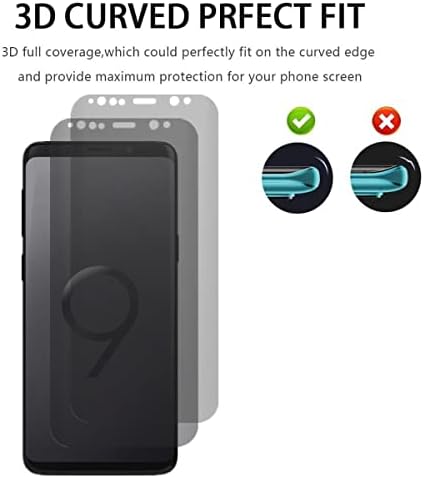 Viesup Zaštita ekrana za privatnost za Samsung Galaxy S9 5.8 - 2pack Anti-Spy zaštitni Film od kaljenog stakla visoke osjetljivosti