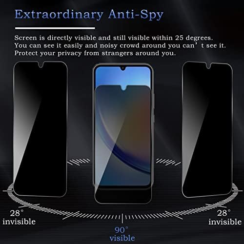 [2+2 Pakovanje] 2pack Zaštita ekrana za privatnost za Samsung Galaxy A24 4G +2pack zaštita sočiva kamere, Film od kaljenog stakla