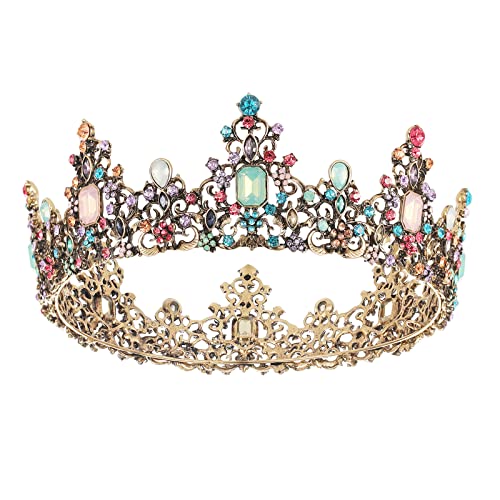 SNOWH Baroque Queen krune i tijare, Kristalna vjenčana kruna za žene, Vintage Rođendanska tijara, Halloween Costume Party Dodaci za