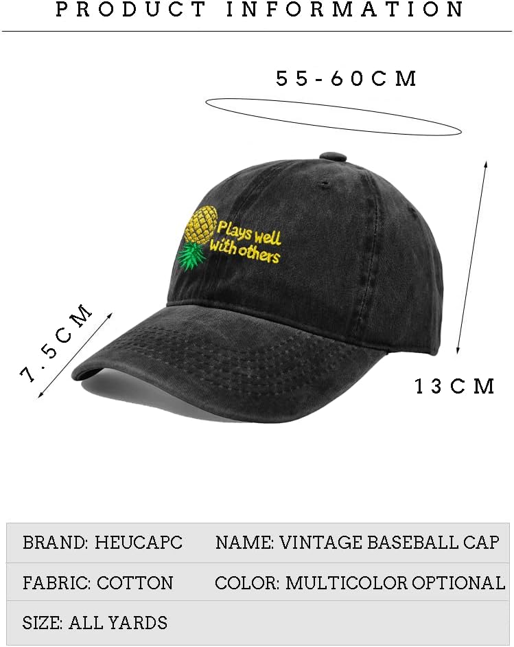 Dobro se igra s drugima vezeni Bejzbol šešir naopako okrenuta bejzbol kapa od ananasa podesivi traper šeširi za vezenje