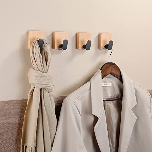 Deliton kuke za ručnike na zid - kuke za kapute u kupaonici probijanje za vješanje ogrtača Odjeća Svijetlosmeđa, Crna kuka za zid