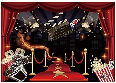 Funnytree 7x5ft filmska noćna zabava pozadina kokica rođendan pozadina premijera Marquee Red Carpet Celebrity Banner Photobooth dekoracije