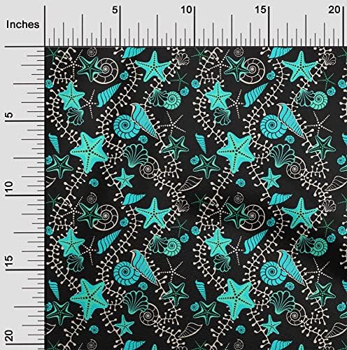 oneOone Rayon tirkizno plava tkanina plaža Starfish & amp ;Shell šivaći materijal Print Fabric by the Yard 56 inch Wide