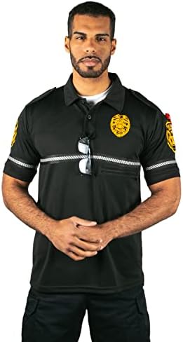 Prvoklasna sigurnosna značka i patch biciklistička patrola polo majica sa džepom patent zatvarača i reflektirajućom hash pruge