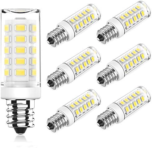 KLG E12 LED kandelabra sijalica 4W ekvivalentno 40W T3/T4 E12 bazne sijalice kandelabra, Daylight White 5000k za stropni ventilator, luster AC120V, ne može se zatamniti 6 pakovanje