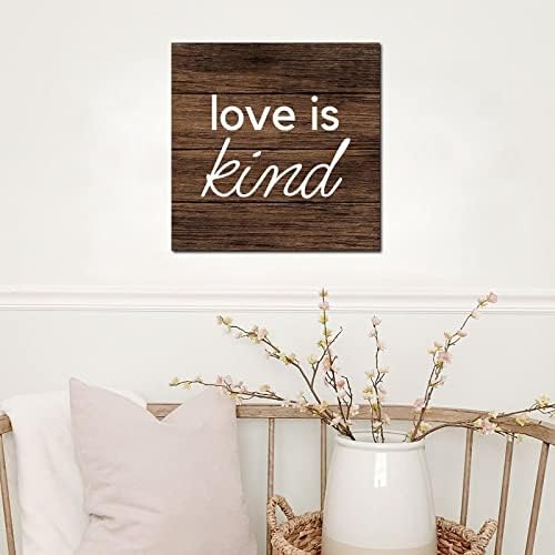 Tollyeeeeeene drvene zidne znakove sa izgovorom ljubavna je ljubazna rustikalna matična dekor potpis Biblijski citat drveni znak za kuhinju ured za dnevnu sobu kućni ukras 8x8in