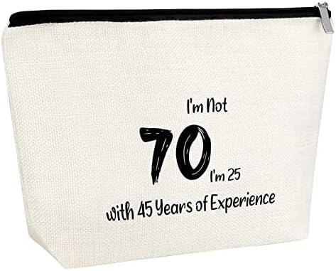 Happy 70 godina Old Rođendanska torba za šminku 70. rođendan poklon za žensku kozmetičku vrećicu Tržeći 70 godina Dar za baku Mom supruga Prijatelj Sestra Collega Collega COUGORKER 1952 rođendanski poklon Travel Touch