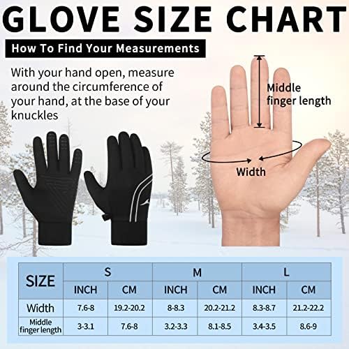 Achiou zimske rukavice za muškarce žene, rukavice za trčanje sa ekranom osetljivim na dodir, vodootporne rukavice za vožnju za slanje poruka hladno vrijeme otporne na vjetar