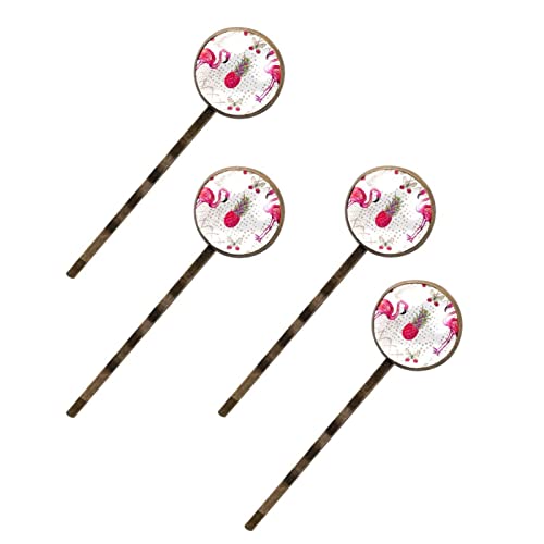 4 komada kose, vintage bobby pin, dlaka, klip za kosu, metalni pribor za kosu za žene djevojke ukras za kosu, ružičasti flamingo ananas leptir tropski