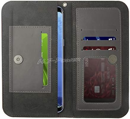 HJ snaga [TM] FW2 kožna PU novčanik je kompatibilna s Blu Studio X9 HD - sivom bojom
