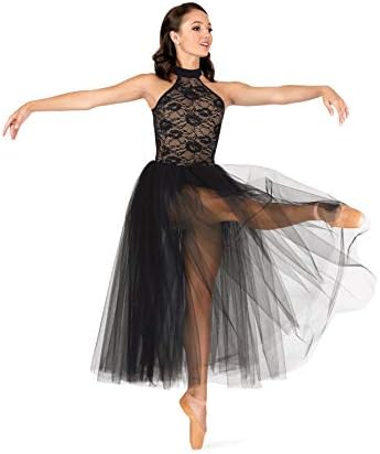 Omota za tijelo Želi ružini balet Halter Romantična tutu haljina, LC211BKSCXS, Crna / Scarlet, XS
