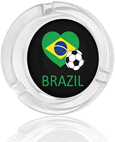 Love Brazil Soccer Glass Cigaretes Ashtrays Creative Desktop ladica za pepeo za kućni uredski ukras