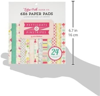 Echo Park Paper Company PC103023 Girl Petticoats & Pinstripes 6x6 Paper Pad