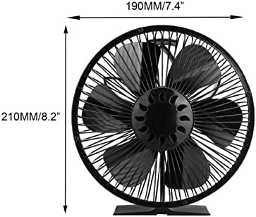 Uongfi Crni kamin Fan 6 toplotni pogon peći ventilator drva gorionik Eco Friendly Quiet Fan toplote distribuirati sa poklopcem topline