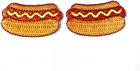 Plpatch set od 2 malenog. Mini pizza Hot Dog Fast Food Little Slatko Cartoon Logo1 Sew Gvožđe na izvezenom aplicijskoj znački znak