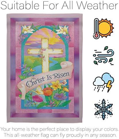Breeze Decor Christ je Poginska kuća zastava Proljeće Uskrs Happy Bunny Egg Christian Sease Springtime Odmor Dekoracija Baner Mali