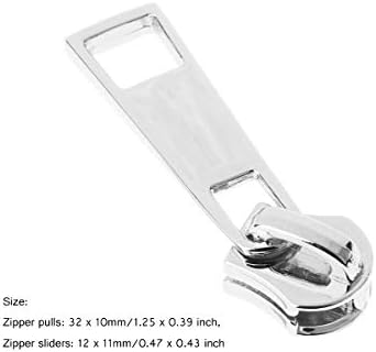 IEFIEL dvostruki metalni vučni tab sa zatvaračima za klizače sa zatvaračem za prtljag za prtljagu DIY zanat srebrne jedna veličina