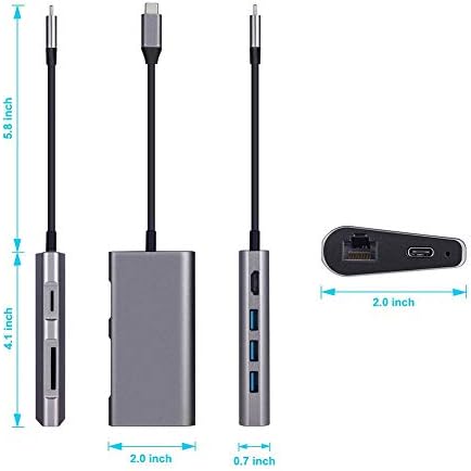 Xunmaifhb prenosiva priključna stanica, priključna stanica tipa c USB-C Konverter HDMI 8-u-1 Tip C hub multifunkcionalni hub brzi