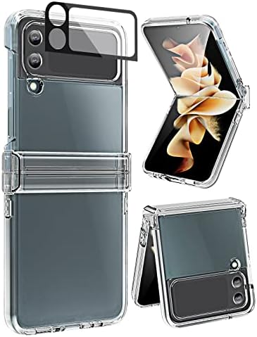 Guzhthi za Samsung Galaxy Z Flip 4 5G futrola sa zaštitom kamere i šarki, tanka futrola za tvrdi PC telefon za Samsung Z Flip 4-Clear