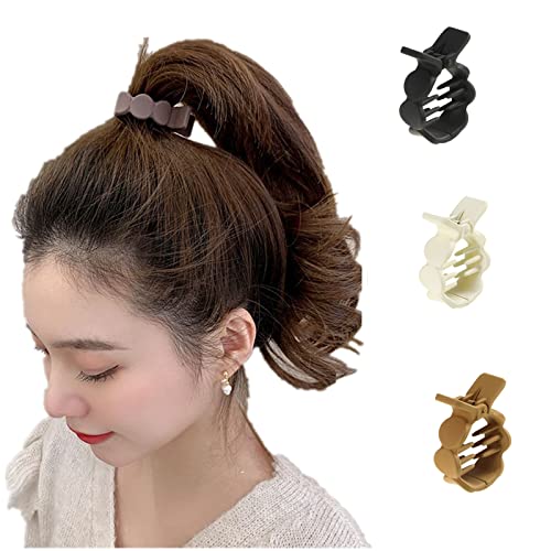3kom korejski stil stripe Bow Hair Claw elegantne kravate od punog platna Banana Hair Crab Clips rep Hold for Women and Girls