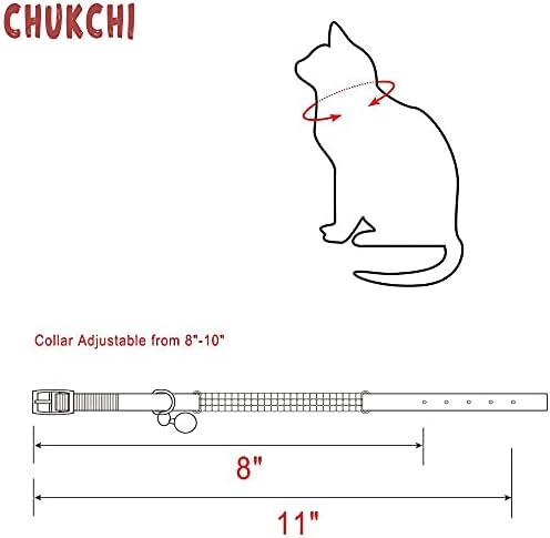 CHUKCHI mekani baršun sigurna mačka Podesiva kragna Bling Diamante sa zvonima, 11 inča za male pse i mačke