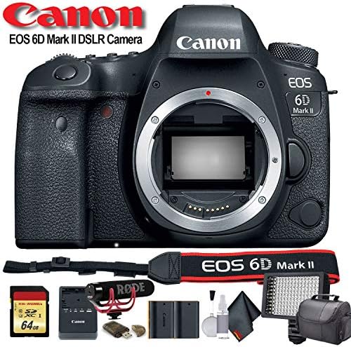 Canon EOS 6D Mark II DSLR kamera sa torbom, dodatna baterija, LED svjetlo, Mic, filteri i napredniji paket