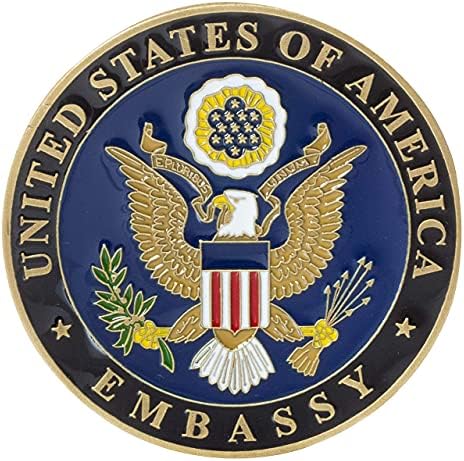Sjedinjene Američke Države Atina, Grčka Embassy Challenge Coin i Blue baršun prikaz