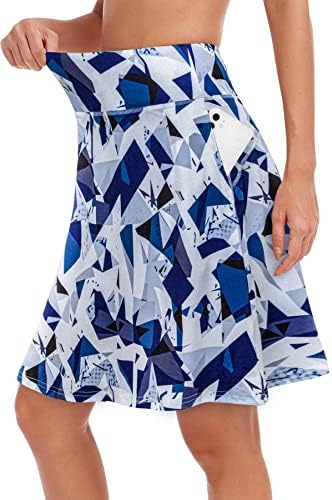 Koralhy 20 Duljina koljena Skort suknje za žene, visoka tenis atletska suknja sa džepom sa zatvaračem