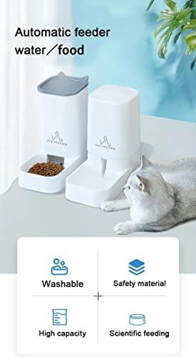 Paket hranilica za kućne ljubimce od 2 automatska hranilica za hranu za mačke/pse i vodilica 3.8 L samo-doziranje za male/srednje