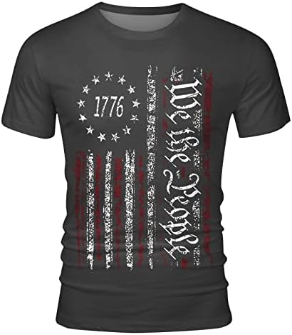 Meymia Soldier kratki rukav majice za muškarce američka zastava Patriotska grafička majica 4. jula Retro Muscle Tee Tops