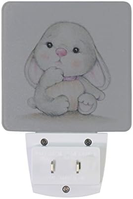 Naanle Set od 2 slatka zeka Rabbit Auto senzor LED Dusk to Dawn Night Light Plug in Indoor za odrasle