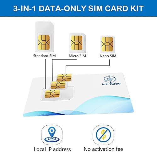 IoT-Turbo SIM kartica samo za podatke 3-u-1 komplet, Nacionalna 4G LTE pokrivenost zasnovana na Verizon okosnici mreže, bez ugovora