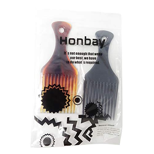 Honbay 2pcs hair styling Tools Plastic hair Pick Combs Lift Hair Picks za dugu debelu kovrčavu & amp; Afro Hair