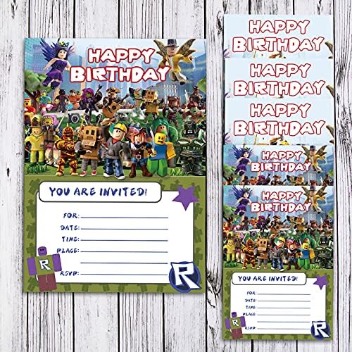 16kom Game Party pozivnice kartice za dječake djevojčice rođendanske potrepštine dekoracije 5×7Inches