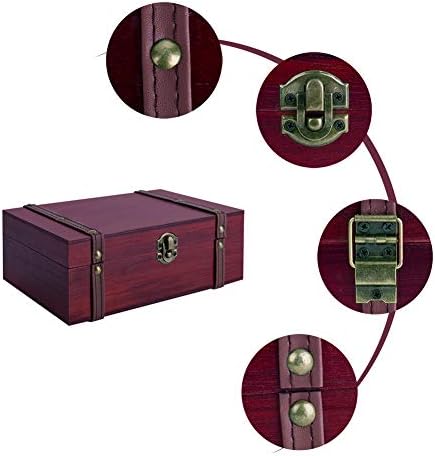 SICOHOME Treasure Box,9.0 Drvena kutija za sitnice,Taro kartice, poklone i uređenje doma Poklon kutija za Božić, rođendane, Dan očeva,